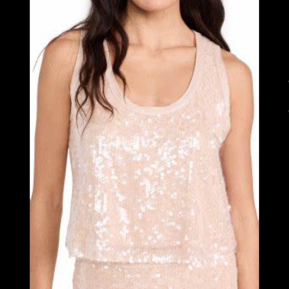 Ramy brook RAM Chelsy Nude Sequin Top